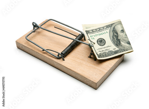 Money in a mousetrap. Mortgage