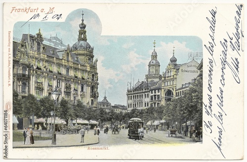 Frankfurt a. M., Rossmarkt 1902 (hist. Postkarte) photo