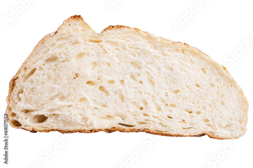 Slices of bread isolated on white background
