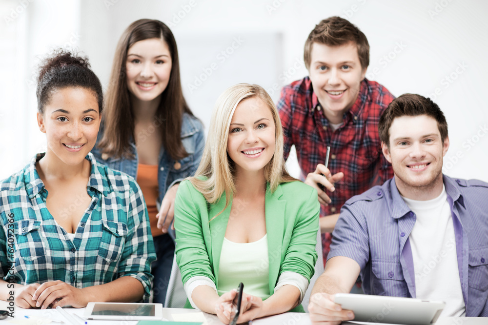group of students at school group of students at school