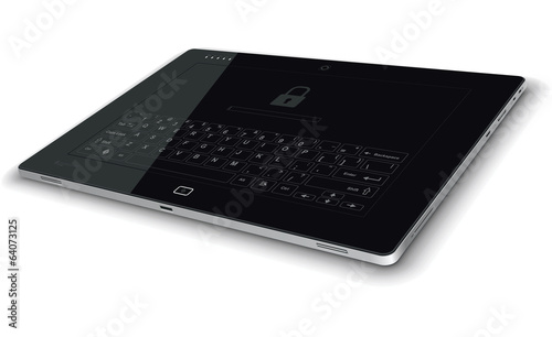 Vector Tablet Right Side View Horizontal Surface