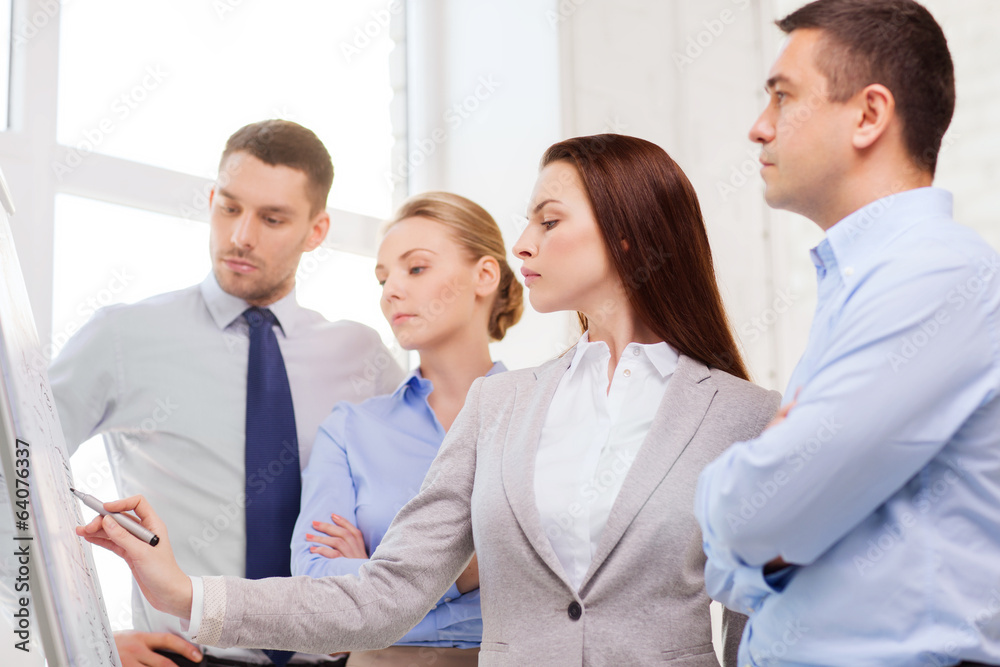 business team discussing something in office business team discussing something in office