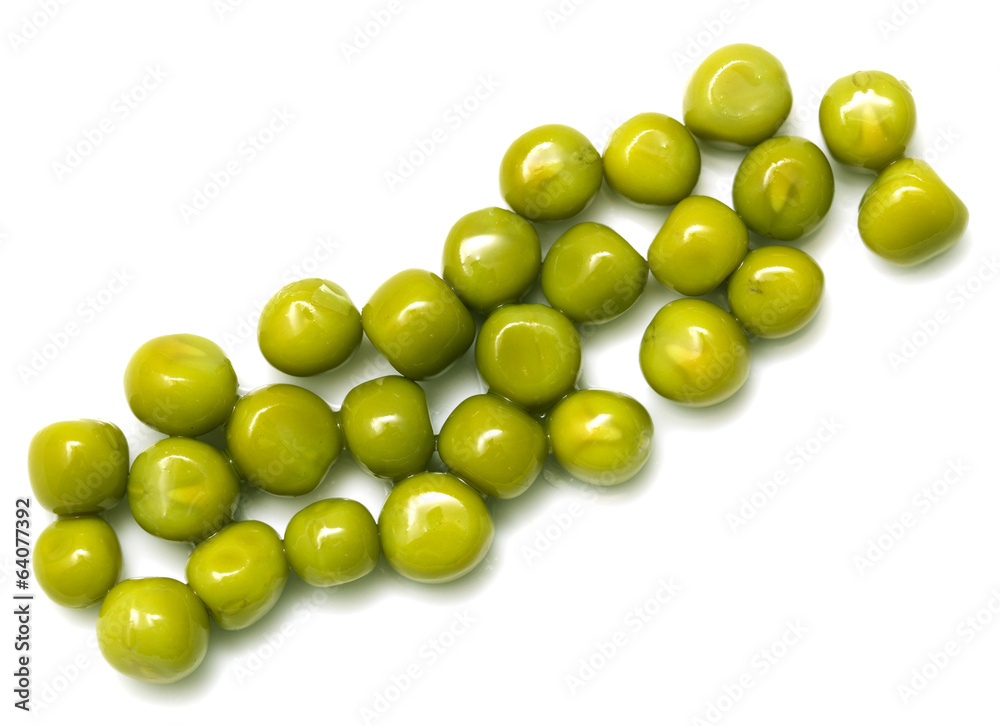 green peas on a white background. macro green peas on a white background. macro