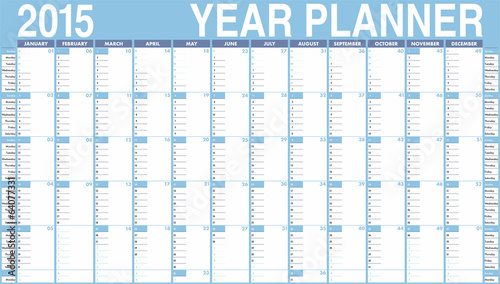 Vector Calendar for 2015. Week starts on Sunday