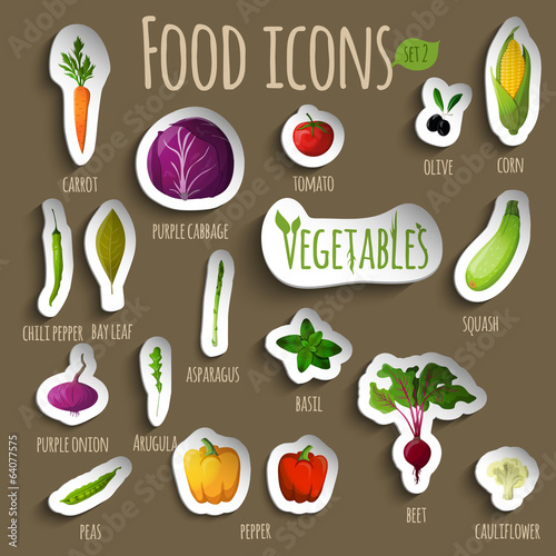Food vegetables set