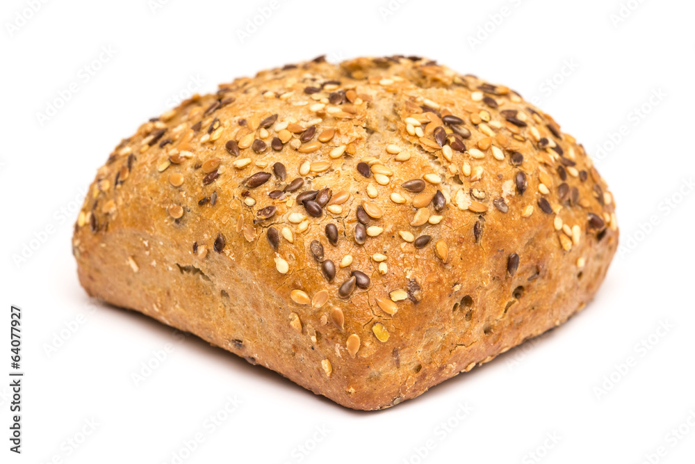 Healthy Bread With Seeds Isolated On White Healthy Bread With Seeds Isolated On White