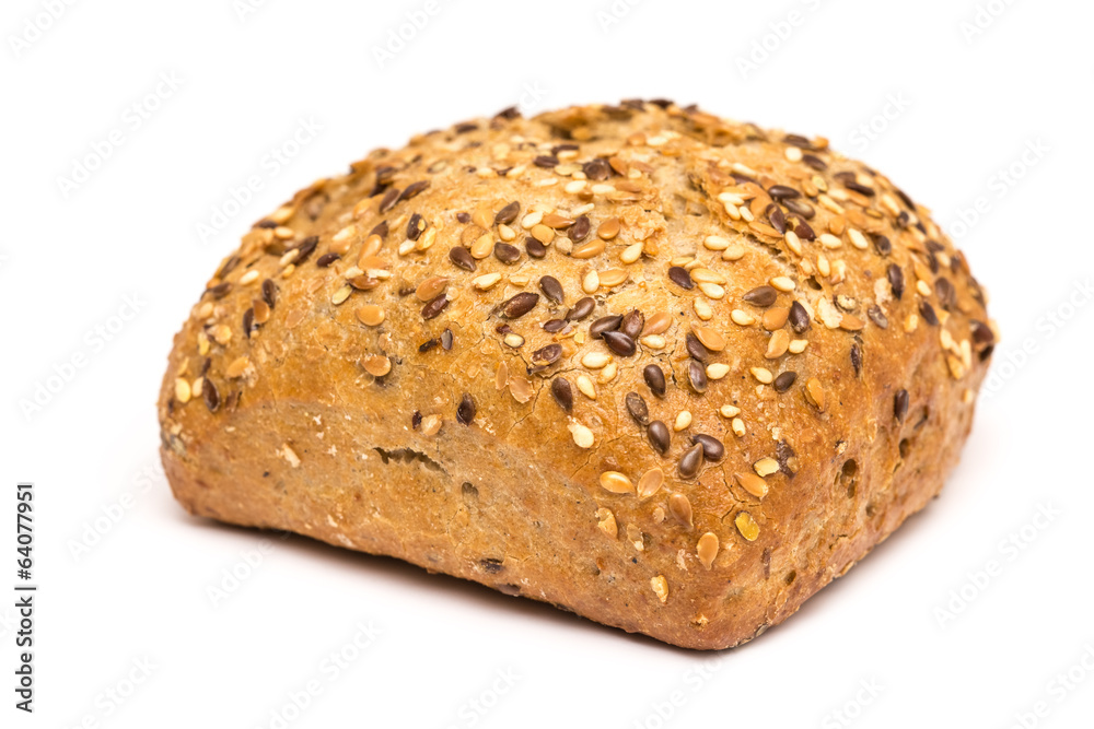 Healthy Bread With Seeds Isolated On White Healthy Bread With Seeds Isolated On White