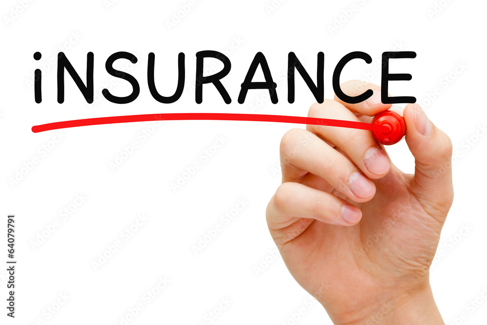 Handwritten Word Insurance Underlined With Red Marker Handwritten Word Insurance Underlined With Red Marker