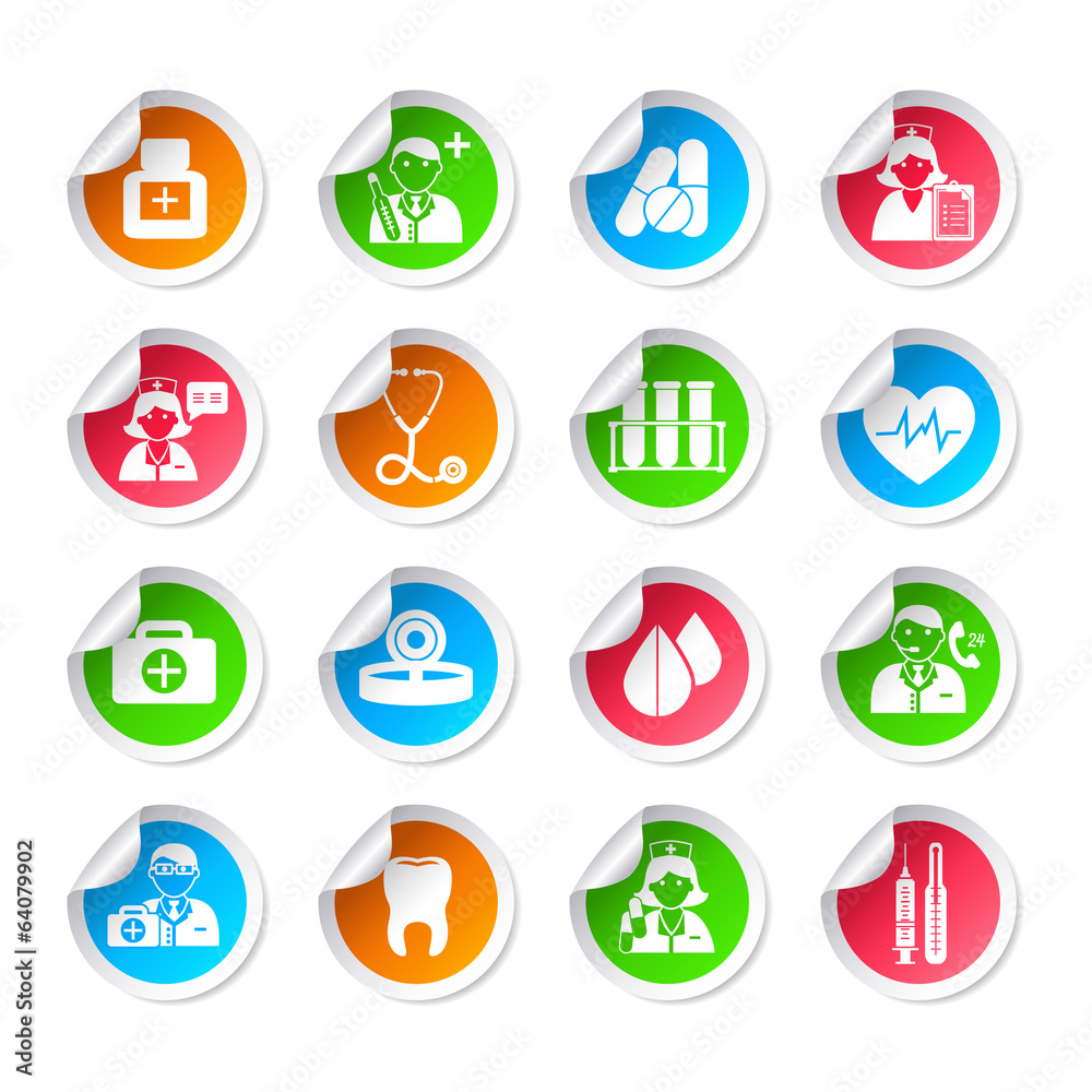 Medical healthcare icon stickers Medical healthcare icon stickers