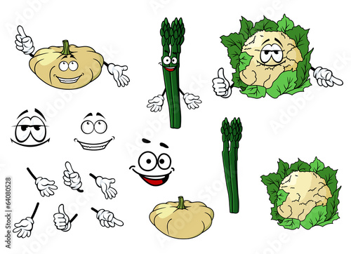 Cauliflower, zucchini and spinach vegetables