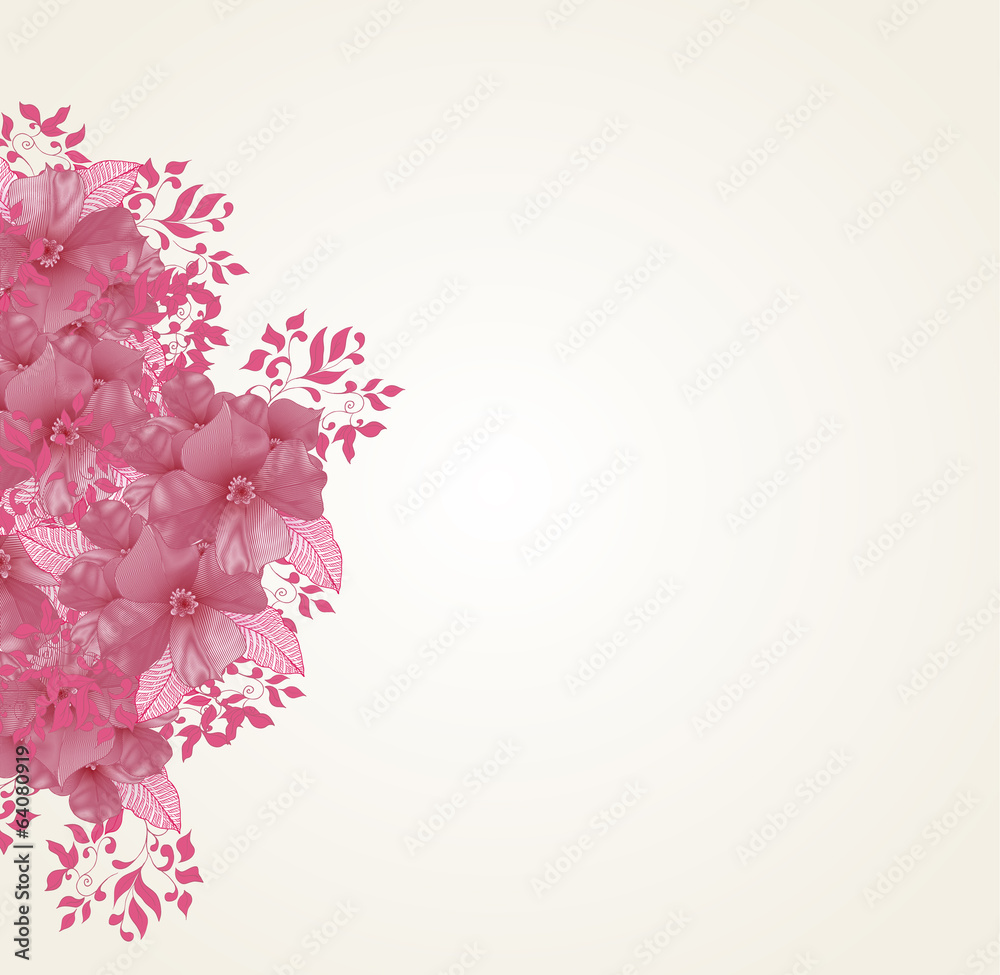 Fototapeta premium Hand drawing floral background