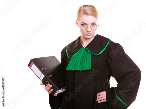 lawyer attorney wearing classic polish black green gown