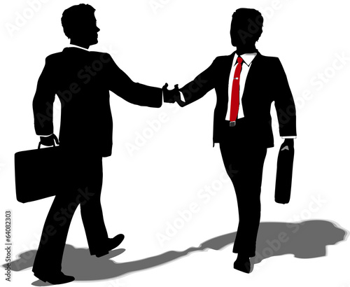 Business people meet to make deal