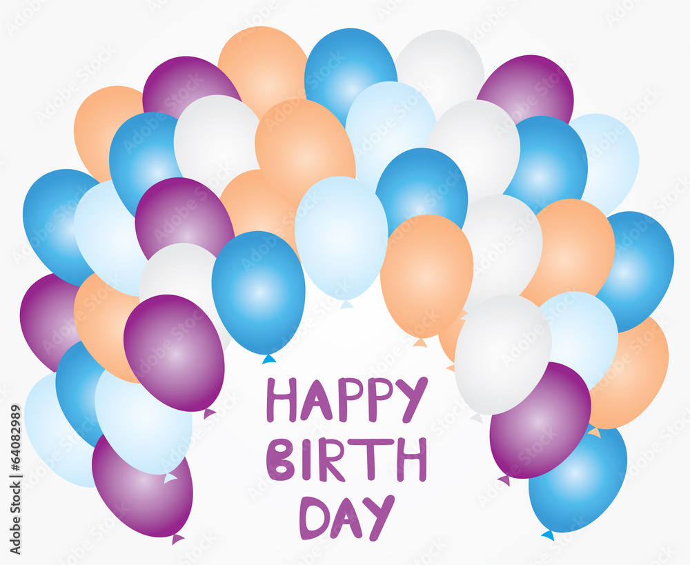 vector balloons birthday card
