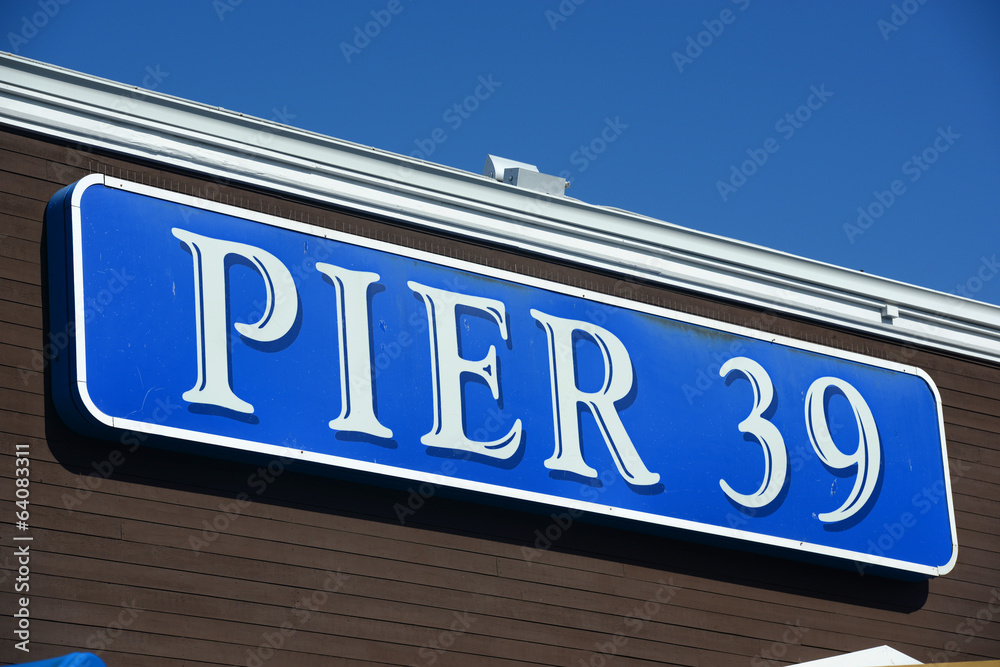 Pier 39 Sign at Fishermans Wharf in San Francisco, California Pier 39 Sign at Fishermans Wharf in San Francisco, California