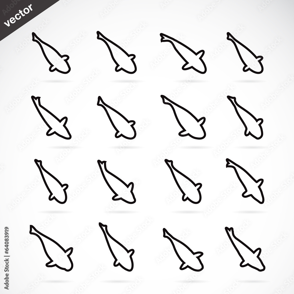 Vector group of koi fish Vector group of koi fish