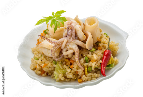 Fried rice with calamari