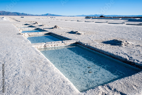 Salinas Grandes on Argentina Andes is a salt desert in the Jujuy photo