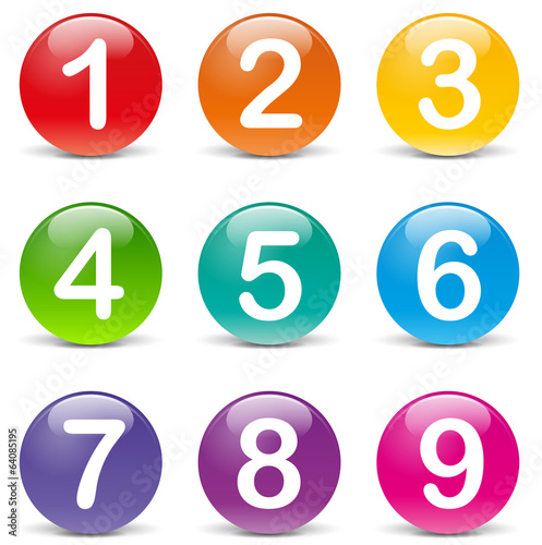 Vector colored numbers icons