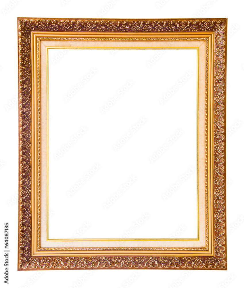 antique gold frame isolated on white background antique gold frame isolated on white background
