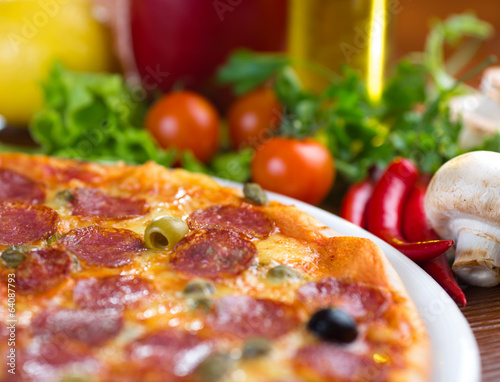 pizza with salami