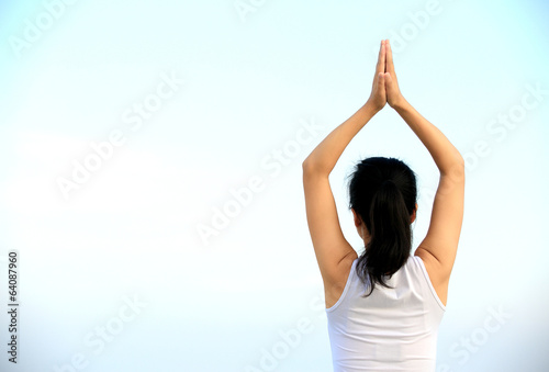 fitness yoga woman seaside  © lzf