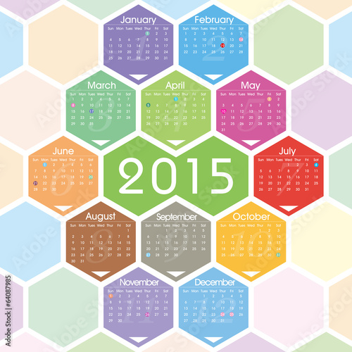 Vector 2015 calendar