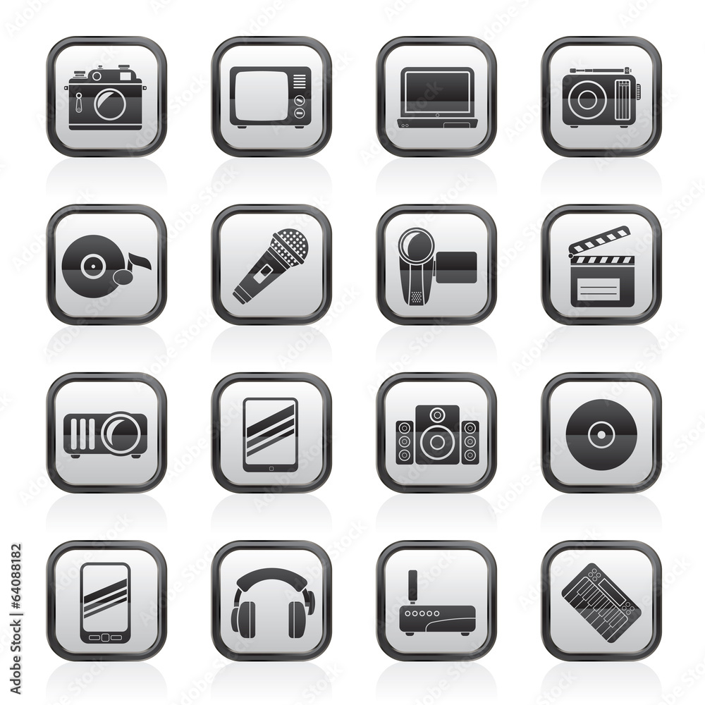 Media and technology icons - vector icon set Media and technology icons - vector icon set