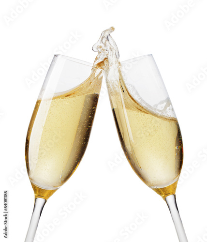 Fényképezés Champagne flutes toasting
