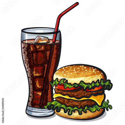 hamburger and cola