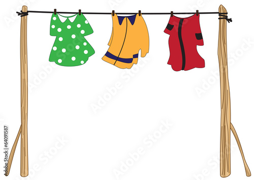 Clothes on a rope