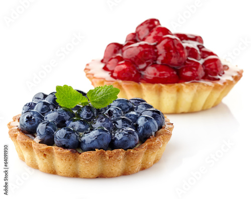 Fototapeta Blueberry and raspberry tarts