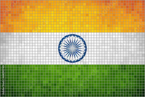 Abstract Mosaic Flag of India
