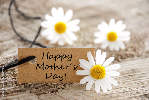Natural Label with Happy Mothers Day