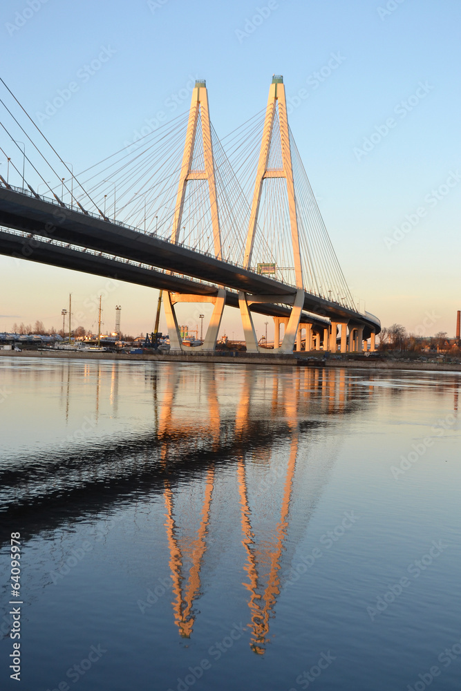 Obraz premium Cable-Stayed Bridge in St.Petersburg