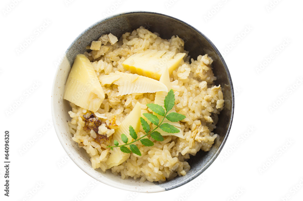 Steamed rice and Bamboo shoot called Steamed rice and Bamboo shoot called