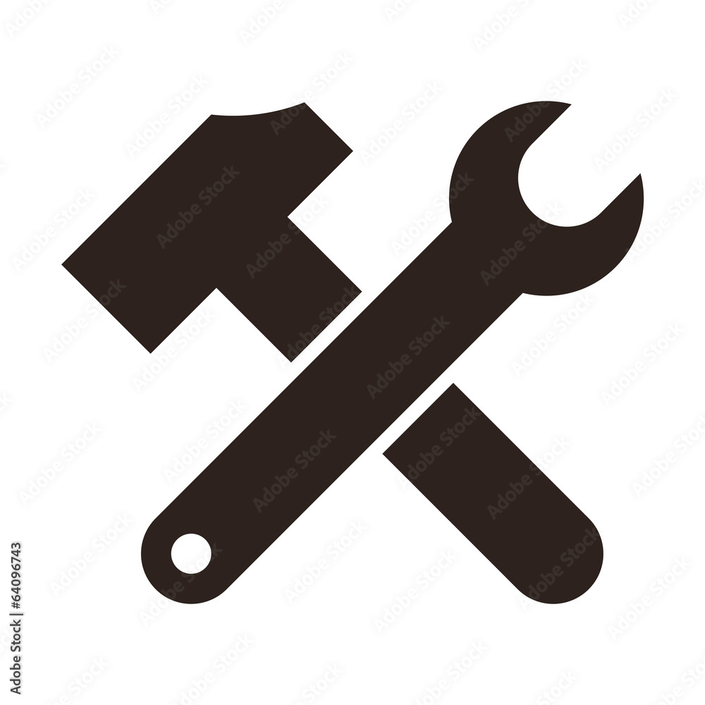 Wrench and hammer. Tools icon Wrench and hammer. Tools icon