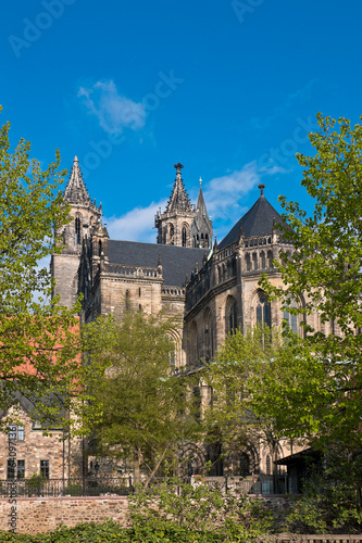 Obraz na płótnie Blick vom Fürstenwall zum Dom w salonie