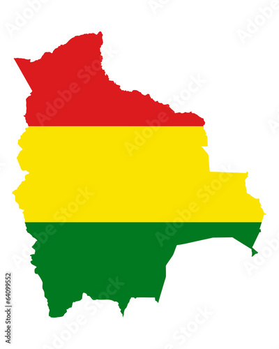 Karte und Fahne von Bolivien