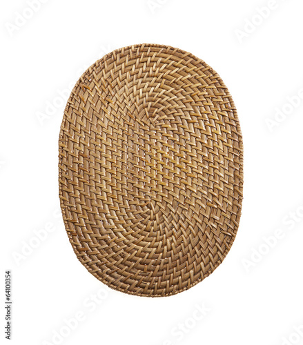 organic wooden tray on white background