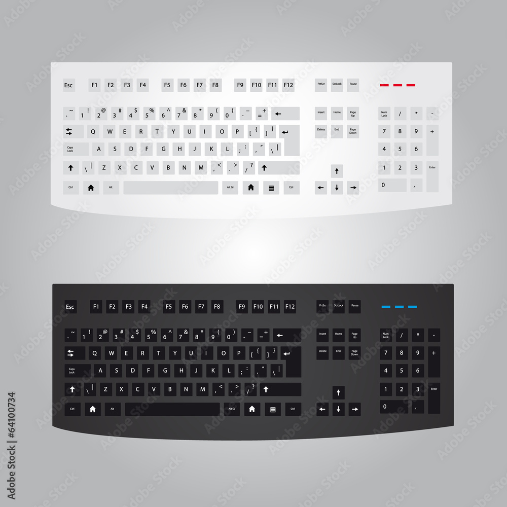 black and white computer keyboard eps10 black and white computer keyboard eps10