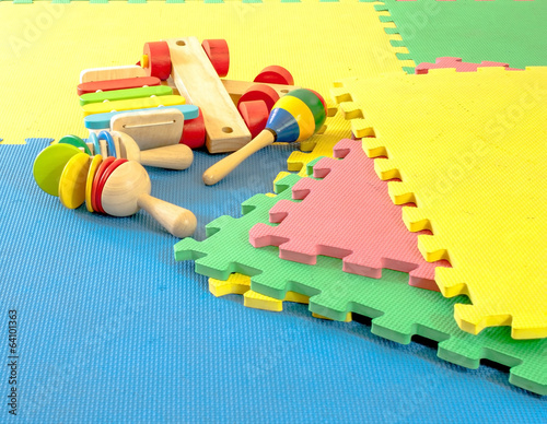 close up toy on  rubber foam  Puzzles
