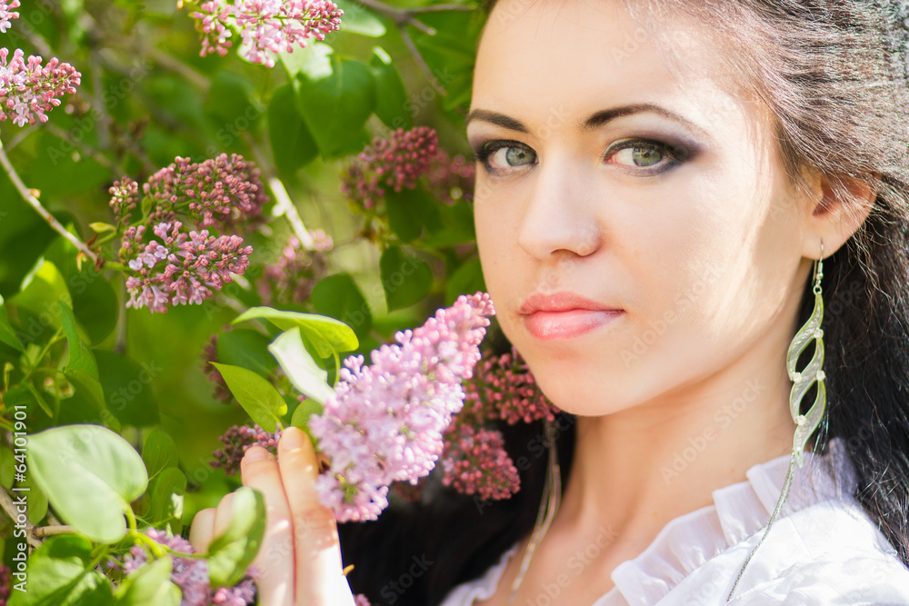Beautiful young brunette posing in nature Beautiful young brunette posing in nature