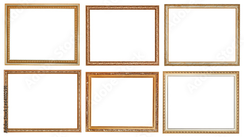 set of ancient classic wooden picture frames
