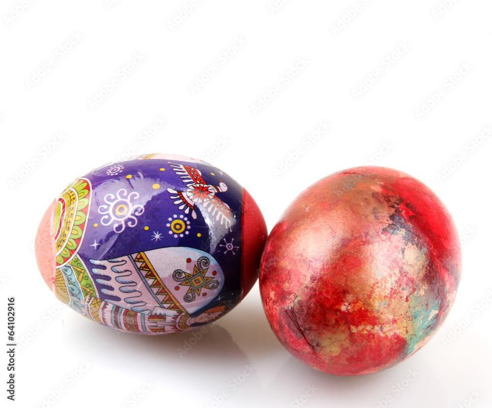 Easter eggs on white background Easter eggs on white background