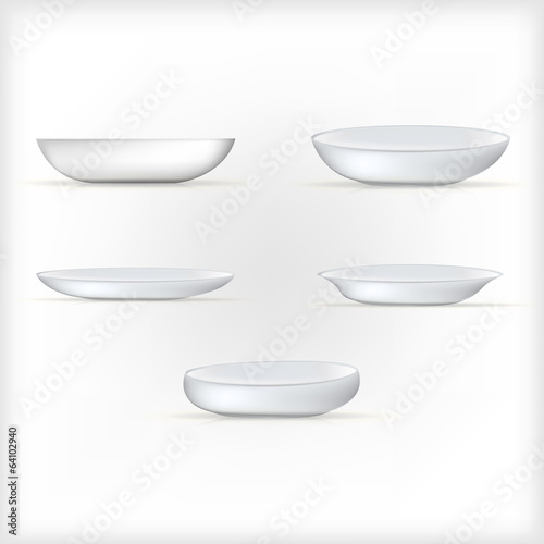 Obraz na płótnie Illustration of white dishes w salonie