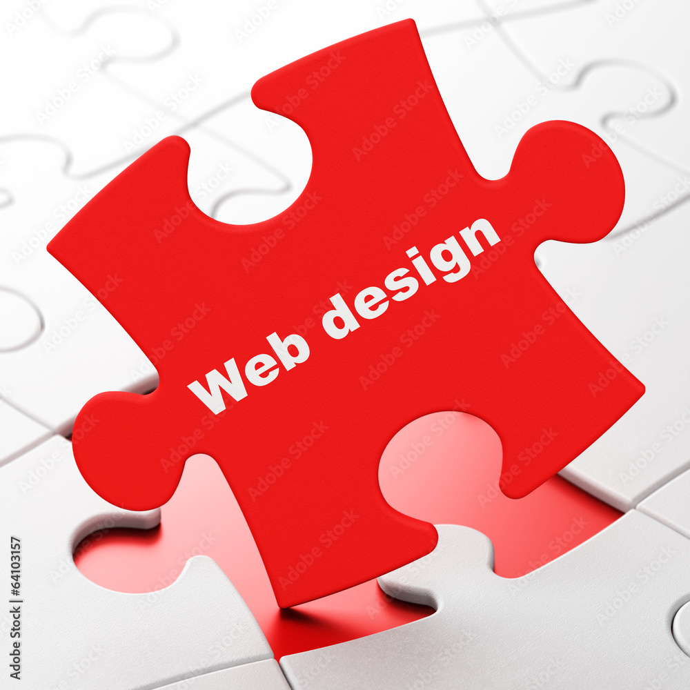 Web development concept: Web Design on puzzle background Web development concept: Web Design on puzzle background