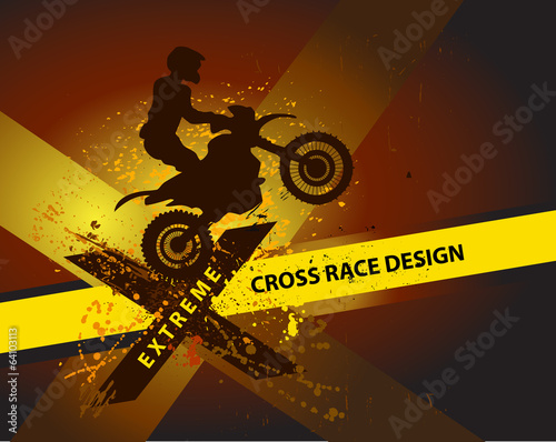 motocross background design with grunge element and place for te #64103113