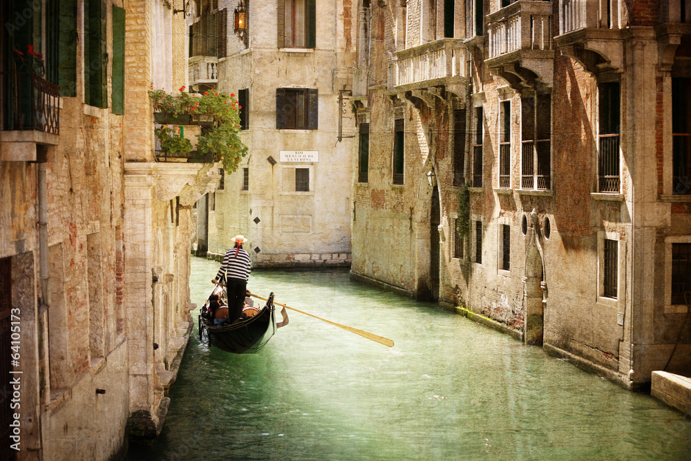 Fototapeta premium Gondola on canal in Venice