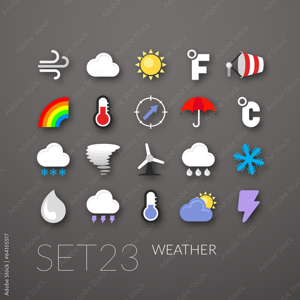 Obraz premium Flat icons set 23